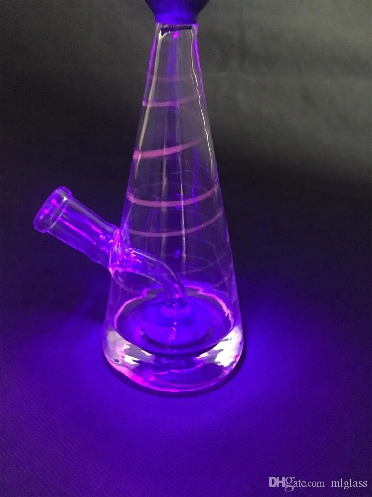 Ultraviolet Aperture UFO Glass 7 Inches Heady Smoking Pipes Oil Rig 14mm Glass Bowl Colorfulred Stripe UFO Diffuser