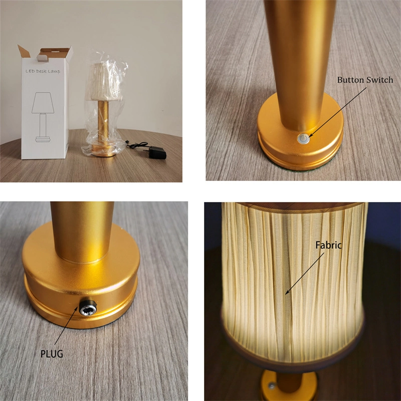 Nordic Decorative Rechargeable LED Table Night Lights Mini Gold Silver Cordless Touch Dimmer Restaurant LED USB Desk Lamp for Bar Restaurant Atmosphere Bar Nigh